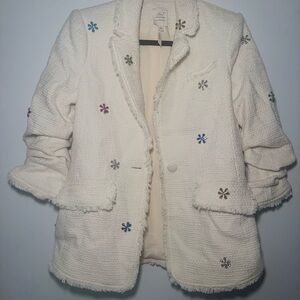 Off White Gardenia Cinq a Sept Khloe Blazer